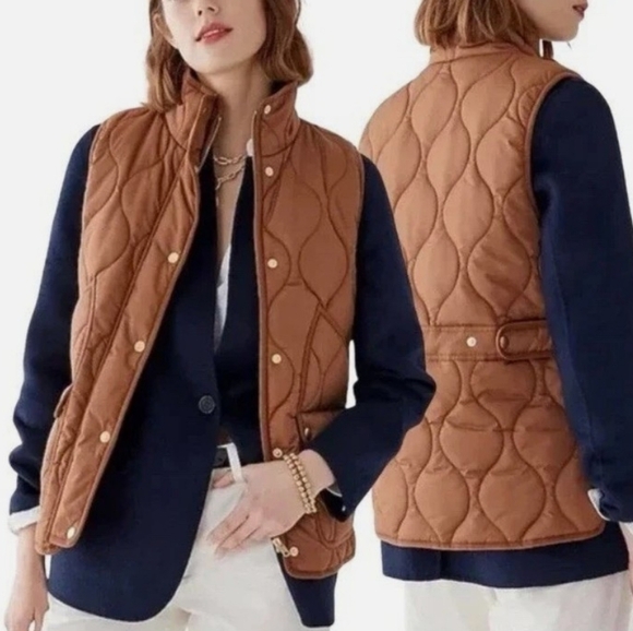 J. Crew Jackets & Blazers - J.Crew Quilted Excursion Dark Nutmeg Puff Vest Size XS